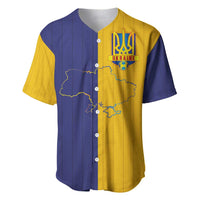Custom Ukraine National Football Baseball Jersey The Blue and Yellow with Map Half Style - Wonder Print Shop
