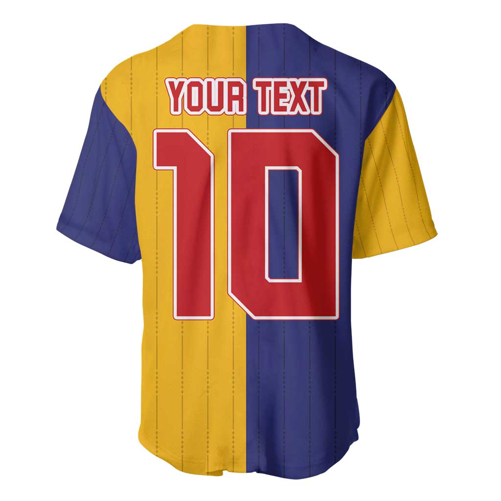 Custom Ukraine National Football Baseball Jersey The Blue and Yellow with Map Half Style - Wonder Print Shop