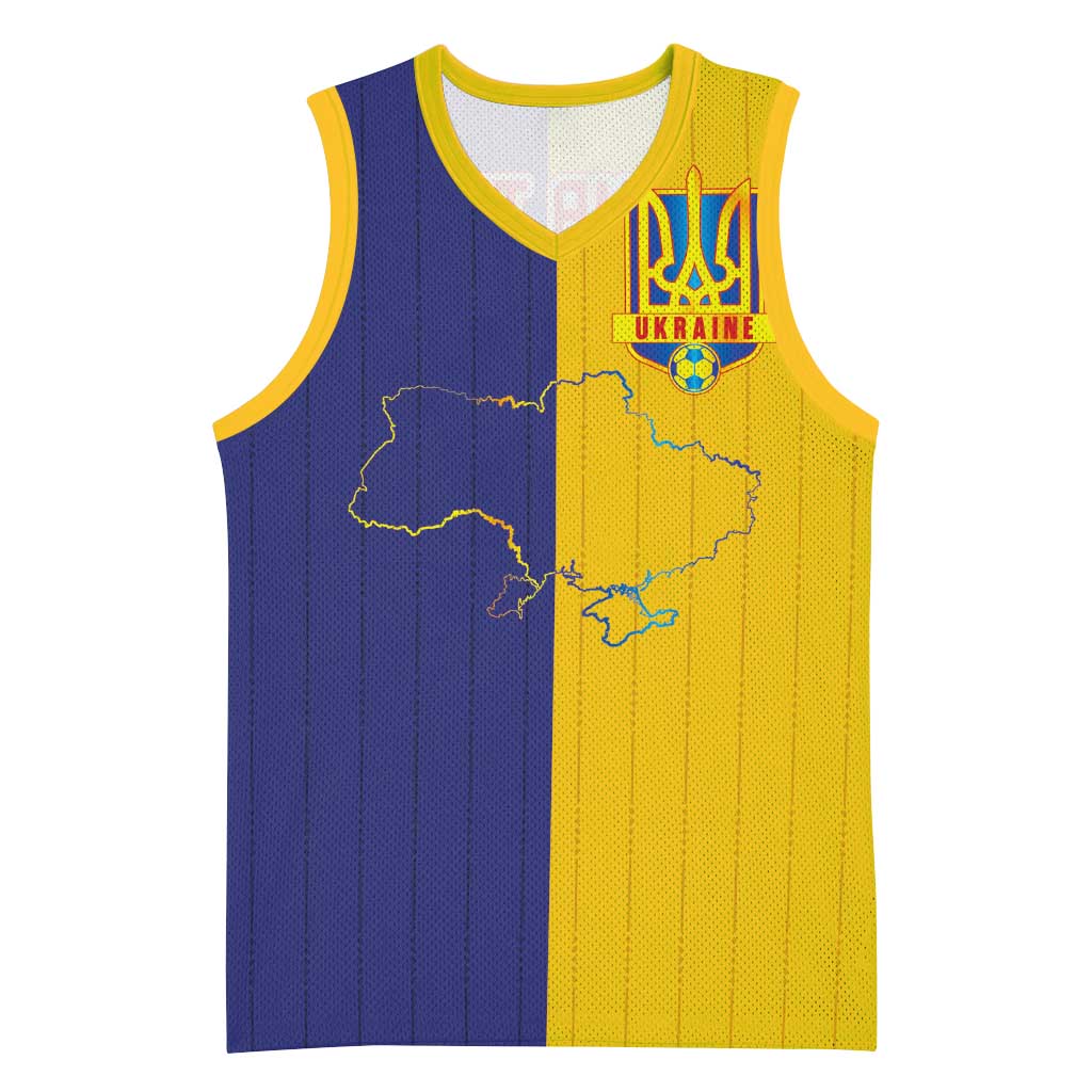 Custom Ukraine National Football Basketball Jersey The Blue and Yellow with Map Half Style - Wonder Print Shop