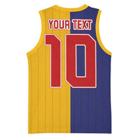 Custom Ukraine National Football Basketball Jersey The Blue and Yellow with Map Half Style - Wonder Print Shop