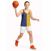 Custom Ukraine National Football Basketball Jersey The Blue and Yellow with Map Half Style - Wonder Print Shop