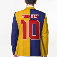 Custom Ukraine National Football Blazer The Blue and Yellow with Map Half Style - Wonder Print Shop