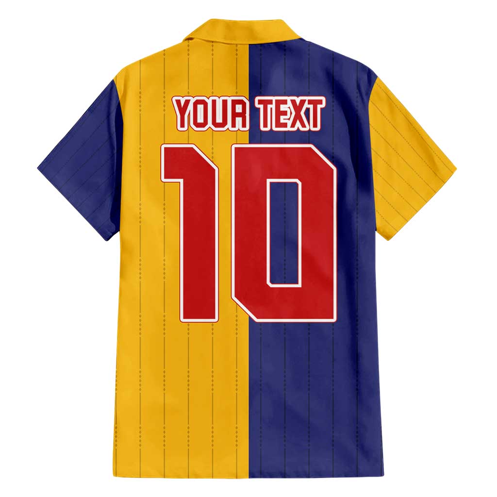 Custom Ukraine National Football Hawaiian Shirt The Blue and Yellow with Map Half Style - Wonder Print Shop