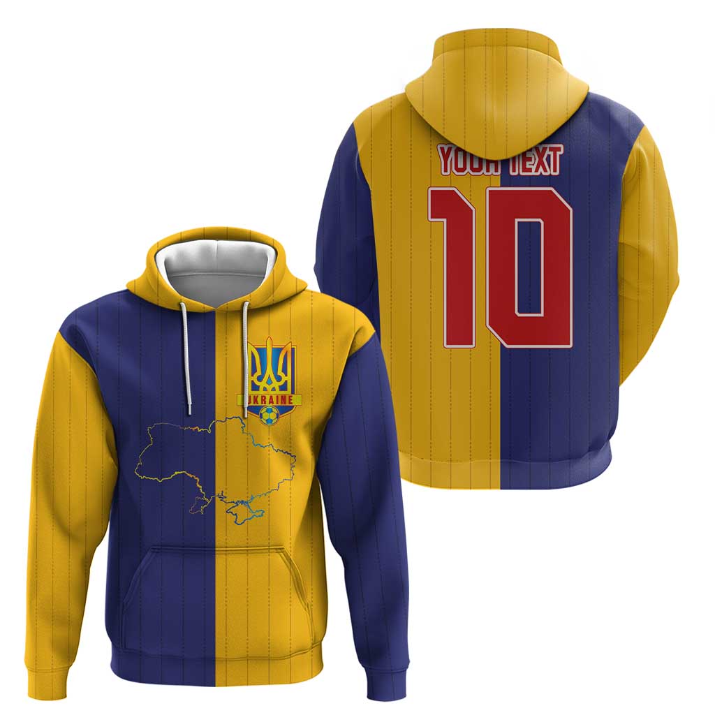 Custom Ukraine National Football Hoodie The Blue and Yellow with Map Half Style - Wonder Print Shop