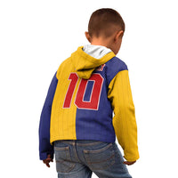 Custom Ukraine National Football Kid Hoodie The Blue and Yellow with Map Half Style - Wonder Print Shop
