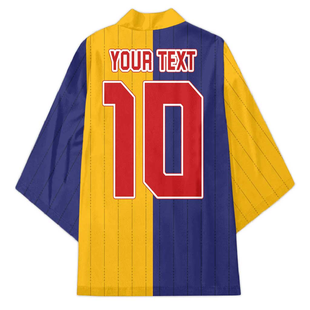 Custom Ukraine National Football Kimono The Blue and Yellow with Map Half Style - Wonder Print Shop
