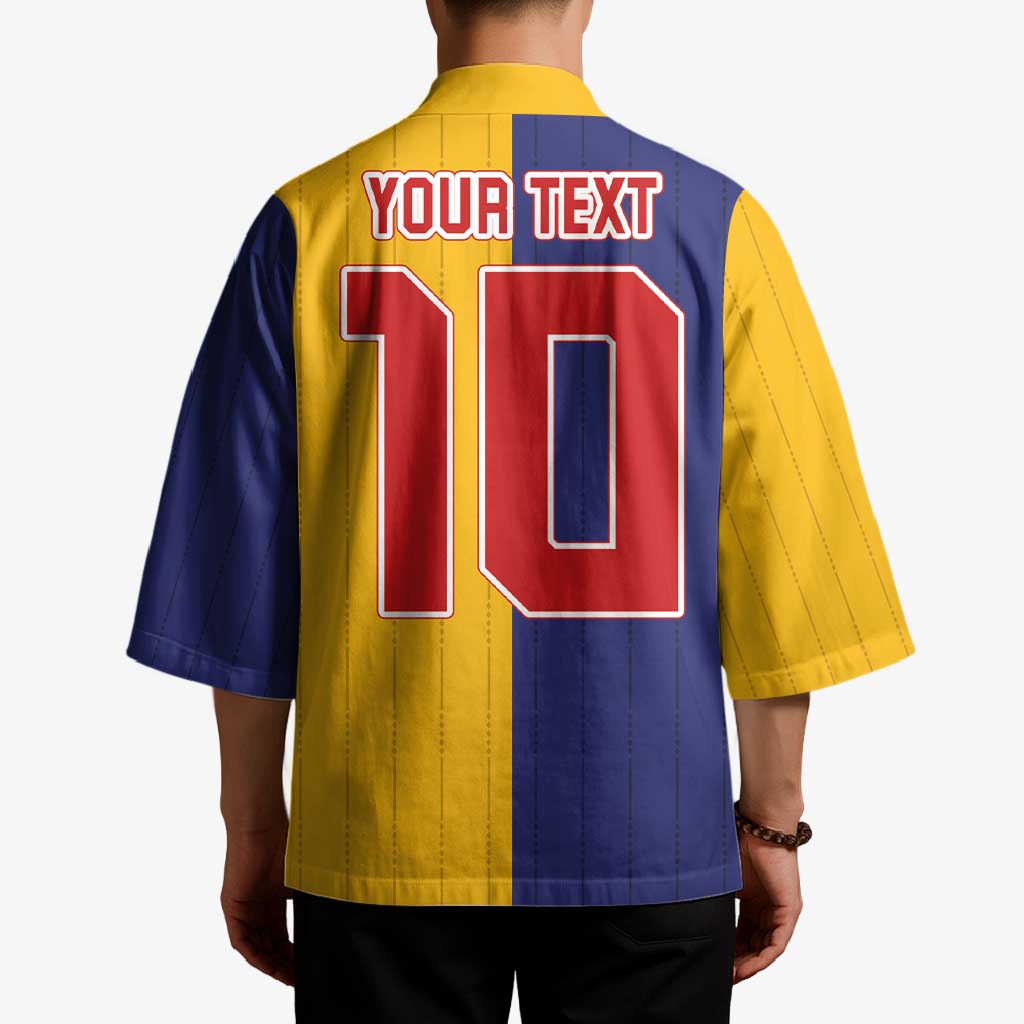 Custom Ukraine National Football Kimono The Blue and Yellow with Map Half Style - Wonder Print Shop