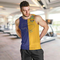 Custom Ukraine National Football Men Tank Top The Blue and Yellow with Map Half Style - Wonder Print Shop