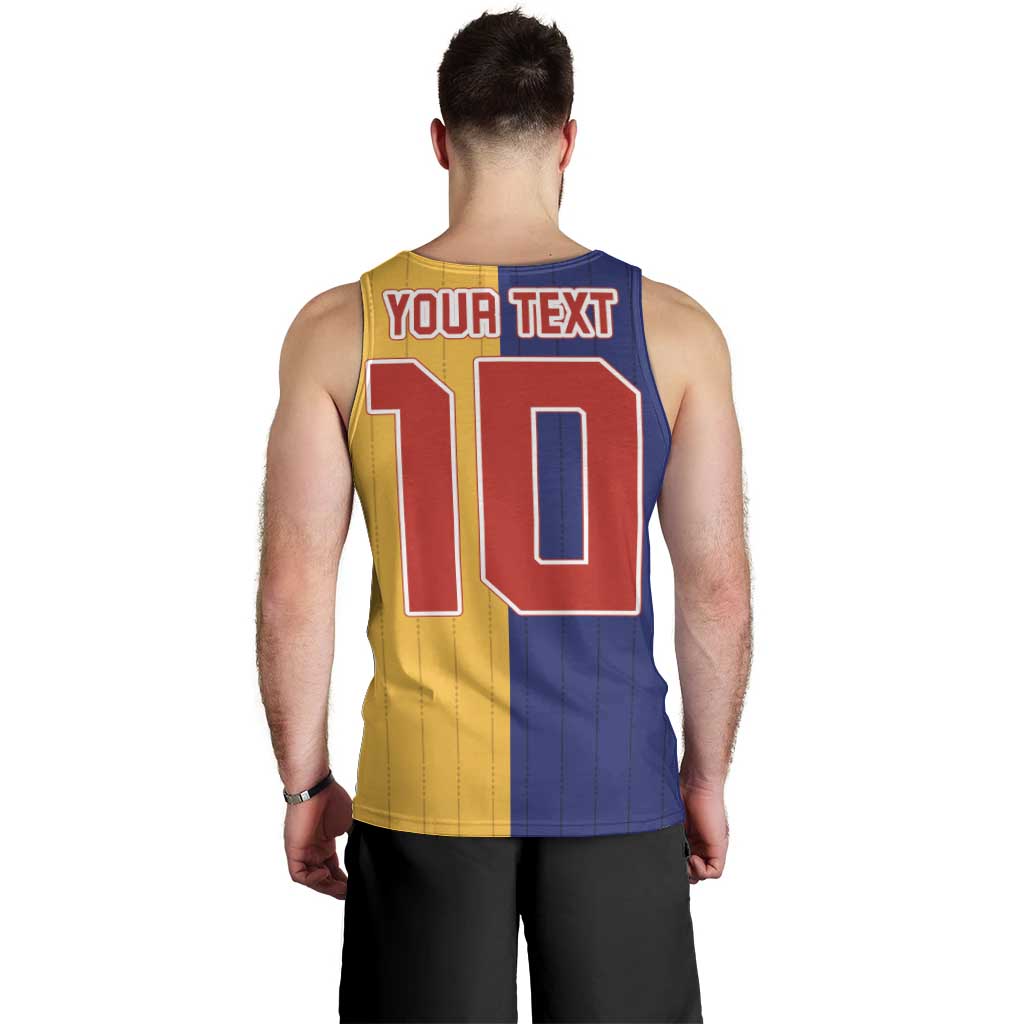 Custom Ukraine National Football Men Tank Top The Blue and Yellow with Map Half Style - Wonder Print Shop