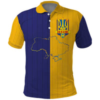 Custom Ukraine National Football Polo Shirt The Blue and Yellow with Map Half Style - Wonder Print Shop
