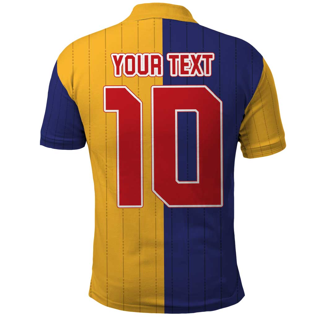 Custom Ukraine National Football Polo Shirt The Blue and Yellow with Map Half Style - Wonder Print Shop