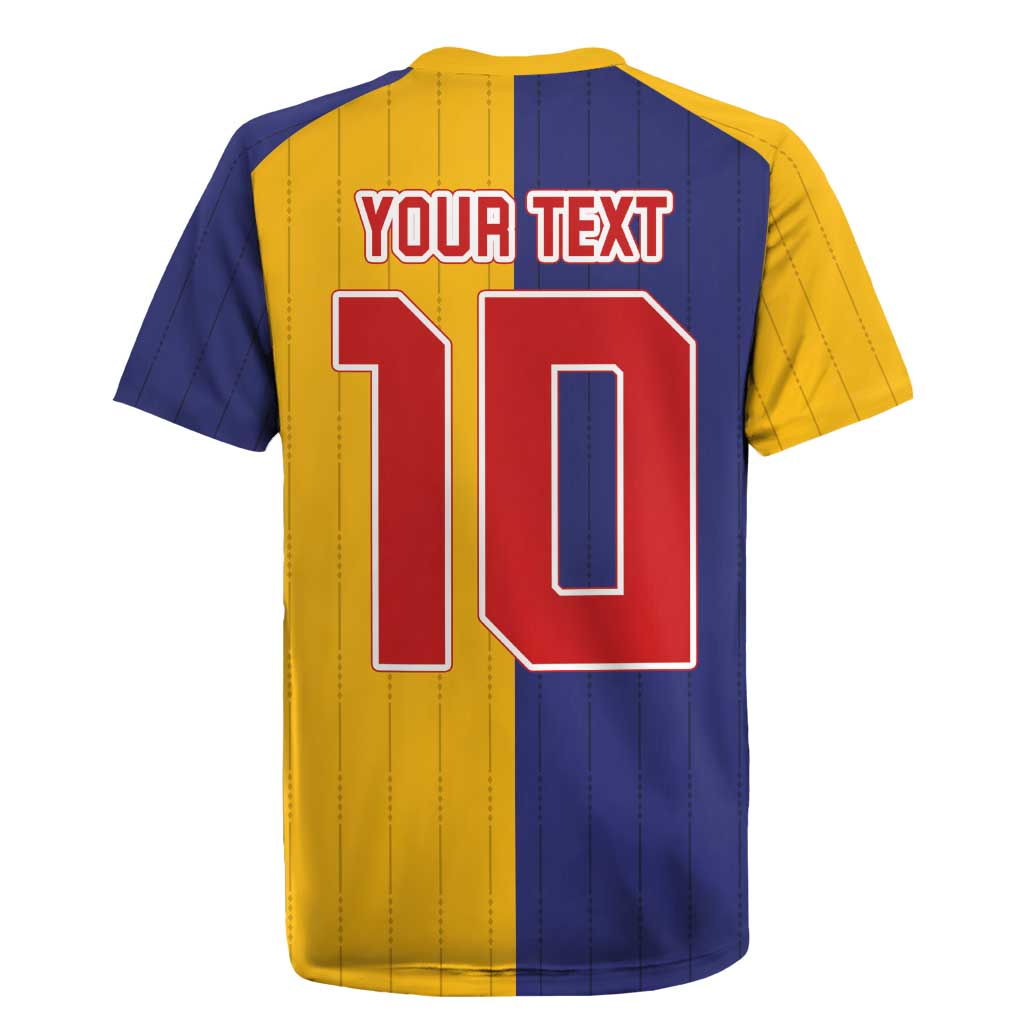 Custom Ukraine National Football Rugby Jersey The Blue and Yellow with Map Half Style - Wonder Print Shop