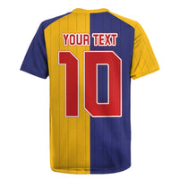 Custom Ukraine National Football Rugby Jersey The Blue and Yellow with Map Half Style - Wonder Print Shop