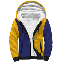 Custom Ukraine National Football Sherpa Hoodie The Blue and Yellow with Map Half Style - Wonder Print Shop