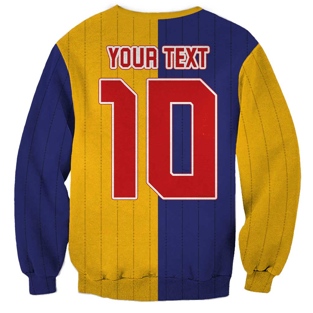 Custom Ukraine National Football Sweatshirt The Blue and Yellow with Map Half Style - Wonder Print Shop