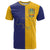 Custom Ukraine National Football T Shirt The Blue and Yellow with Map Half Style - Wonder Print Shop