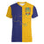 Custom Ukraine National Football Women V-Neck T-Shirt The Blue and Yellow with Map Half Style - Wonder Print Shop