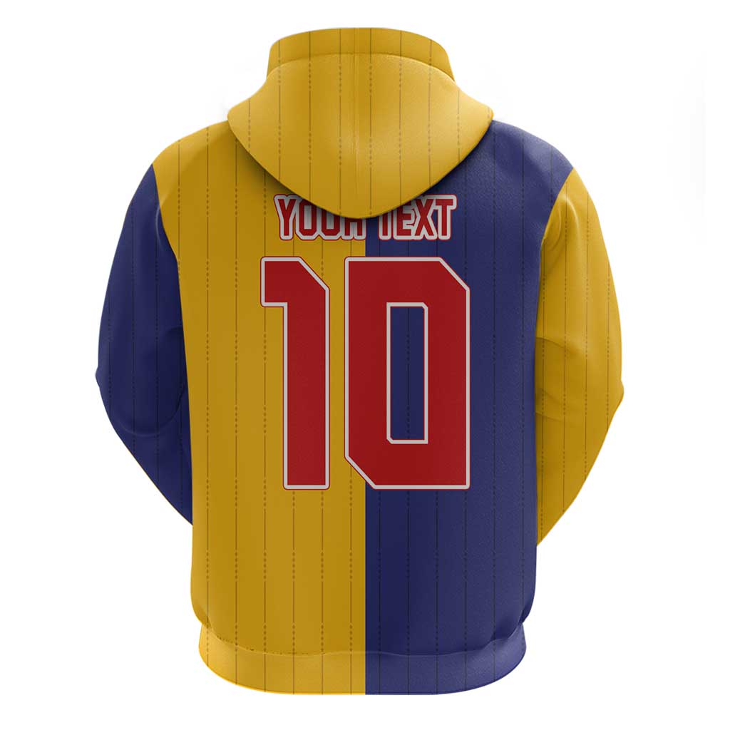 Custom Ukraine National Football Zip Hoodie The Blue and Yellow with Map Half Style - Wonder Print Shop