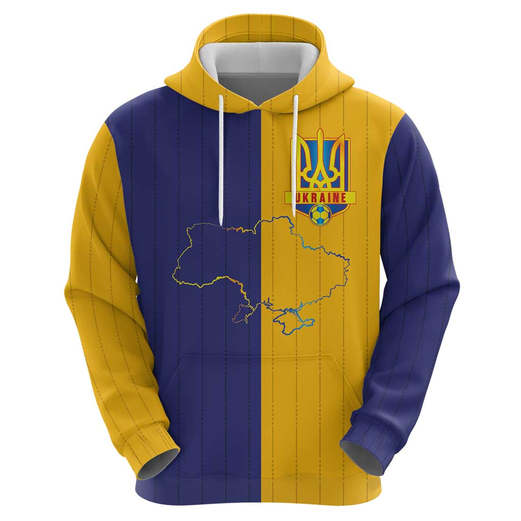 Custom Ukraine National Football Zip Hoodie The Blue and Yellow with Map Half Style - Wonder Print Shop