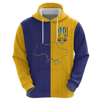 Custom Ukraine National Football Zip Hoodie The Blue and Yellow with Map Half Style - Wonder Print Shop
