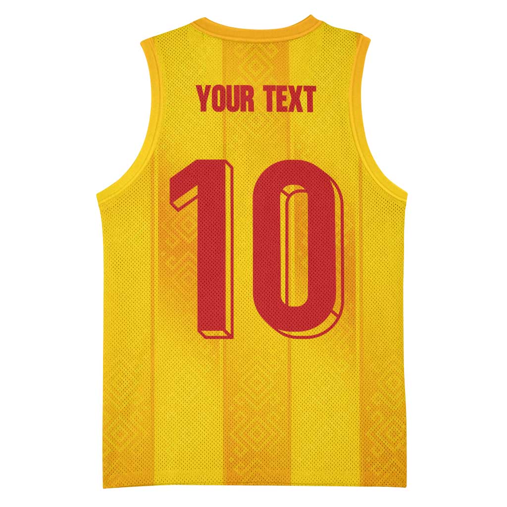 Custom Ukraine National Football Basketball Jersey Vyshyvanka Inspired Geometry - Wonder Print Shop