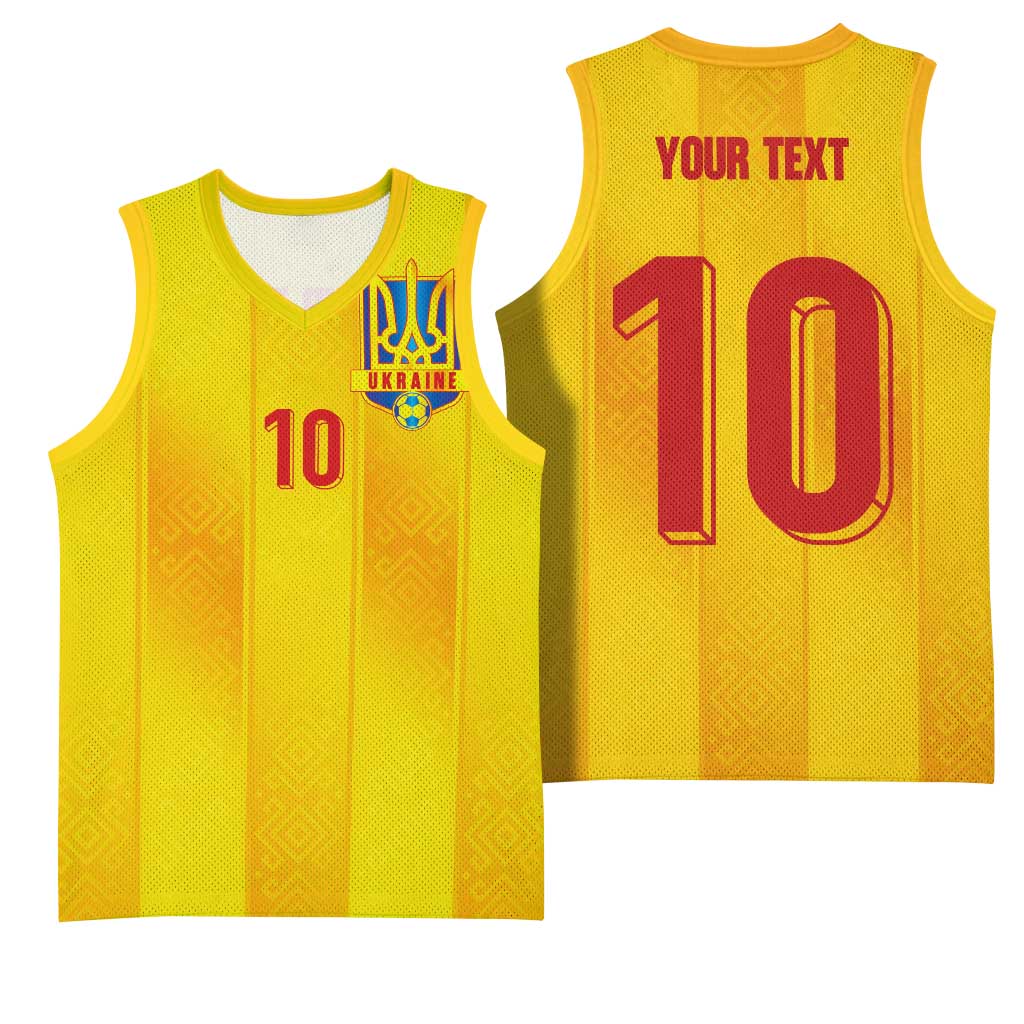 Custom Ukraine National Football Basketball Jersey Vyshyvanka Inspired Geometry - Wonder Print Shop