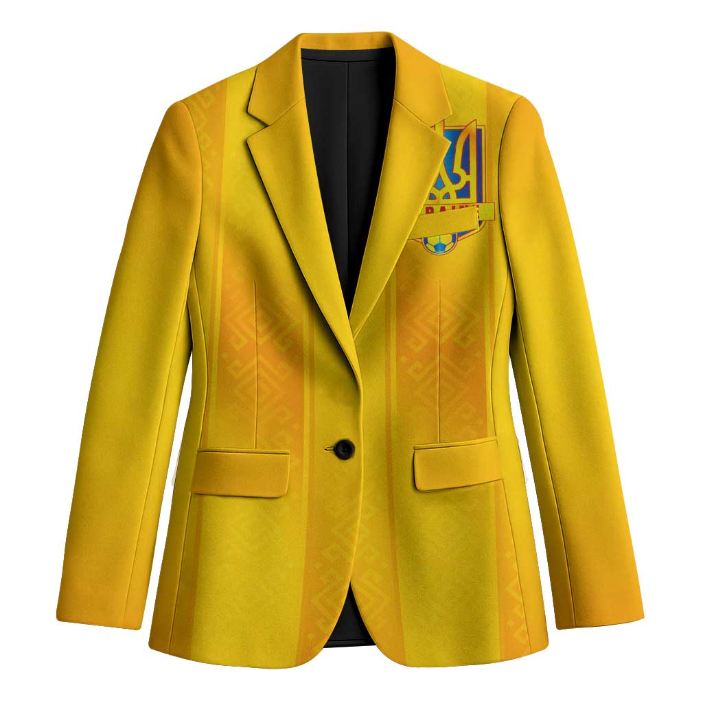 Custom Ukraine National Football Blazer Vyshyvanka Inspired Geometry - Wonder Print Shop