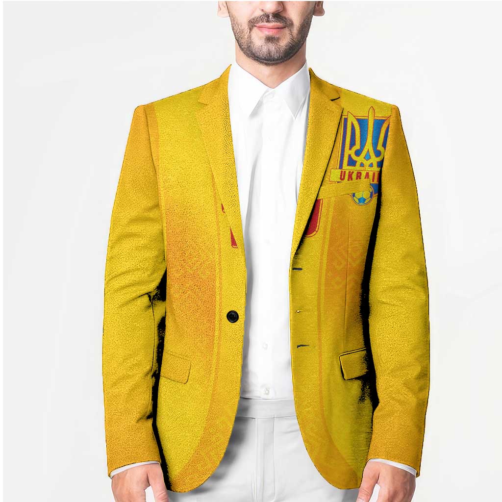 Custom Ukraine National Football Blazer Vyshyvanka Inspired Geometry - Wonder Print Shop