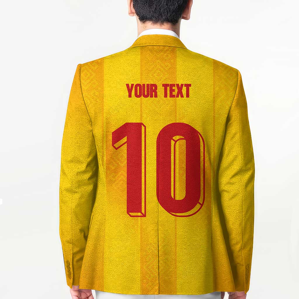 Custom Ukraine National Football Blazer Vyshyvanka Inspired Geometry - Wonder Print Shop