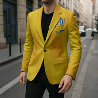 Custom Ukraine National Football Blazer Vyshyvanka Inspired Geometry - Wonder Print Shop