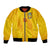 Custom Ukraine National Football Bomber Jacket Vyshyvanka Inspired Geometry - Wonder Print Shop