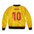 Custom Ukraine National Football Bomber Jacket Vyshyvanka Inspired Geometry - Wonder Print Shop