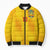 Custom Ukraine National Football Bomber Puffer Jacket Vyshyvanka Inspired Geometry - Wonder Print Shop