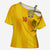 Custom Ukraine National Football Cross Shoulder Shirt Vyshyvanka Inspired Geometry - Wonder Print Shop