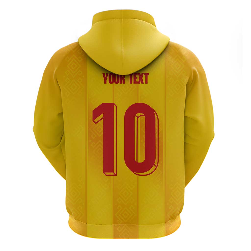 Custom Ukraine National Football Hoodie Vyshyvanka Inspired Geometry - Wonder Print Shop