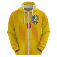 Custom Ukraine National Football Hoodie Vyshyvanka Inspired Geometry - Wonder Print Shop
