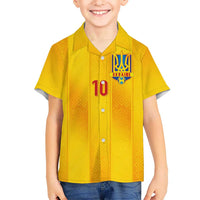 Custom Ukraine National Football Kid Hawaiian Shirt Vyshyvanka Inspired Geometry - Wonder Print Shop