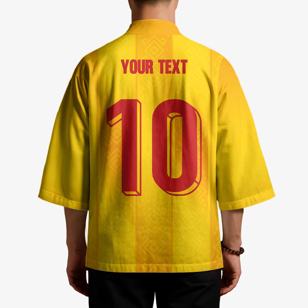 Custom Ukraine National Football Kimono Vyshyvanka Inspired Geometry - Wonder Print Shop