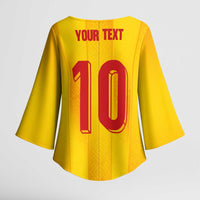 Custom Ukraine National Football Kimono Sleeve Blouse Vyshyvanka Inspired Geometry - Wonder Print Shop