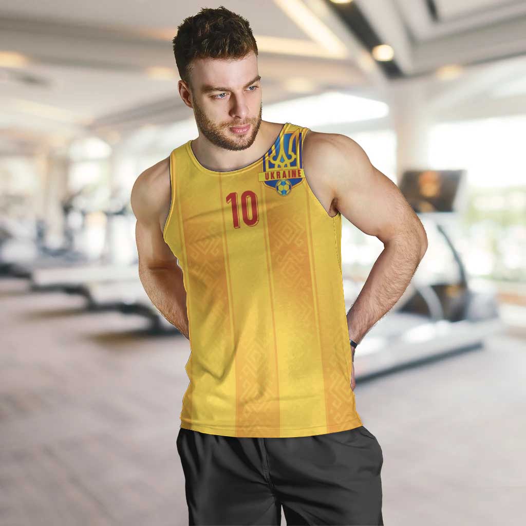 Custom Ukraine National Football Men Tank Top Vyshyvanka Inspired Geometry - Wonder Print Shop