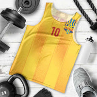 Custom Ukraine National Football Men Tank Top Vyshyvanka Inspired Geometry - Wonder Print Shop