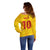 Custom Ukraine National Football Off Shoulder Sweater Vyshyvanka Inspired Geometry - Wonder Print Shop