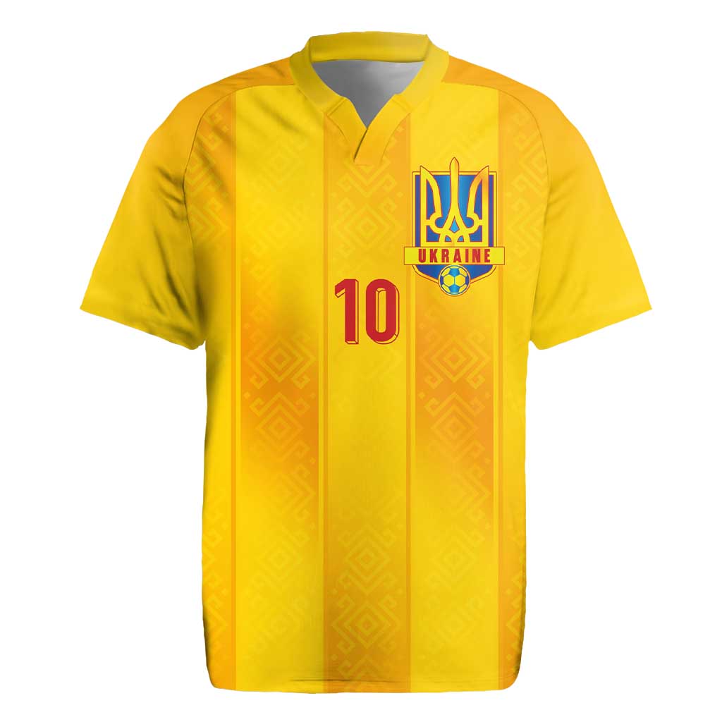 Custom Ukraine National Football Rugby Jersey Vyshyvanka Inspired Geometry - Wonder Print Shop