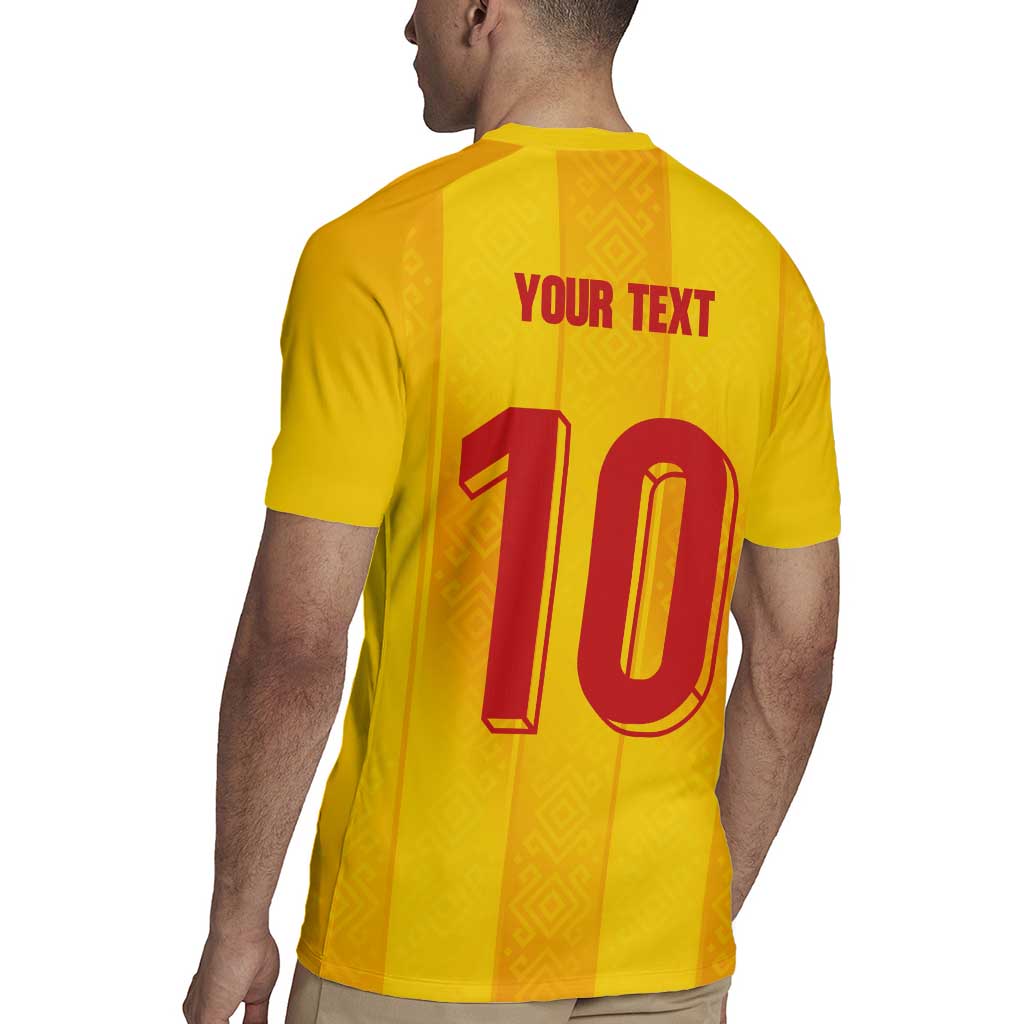 Custom Ukraine National Football Rugby Jersey Vyshyvanka Inspired Geometry - Wonder Print Shop