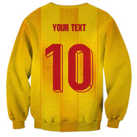 Custom Ukraine National Football Sweatshirt Vyshyvanka Inspired Geometry - Wonder Print Shop