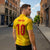 Custom Ukraine National Football Zipper Polo Shirt Vyshyvanka Inspired Geometry - Wonder Print Shop