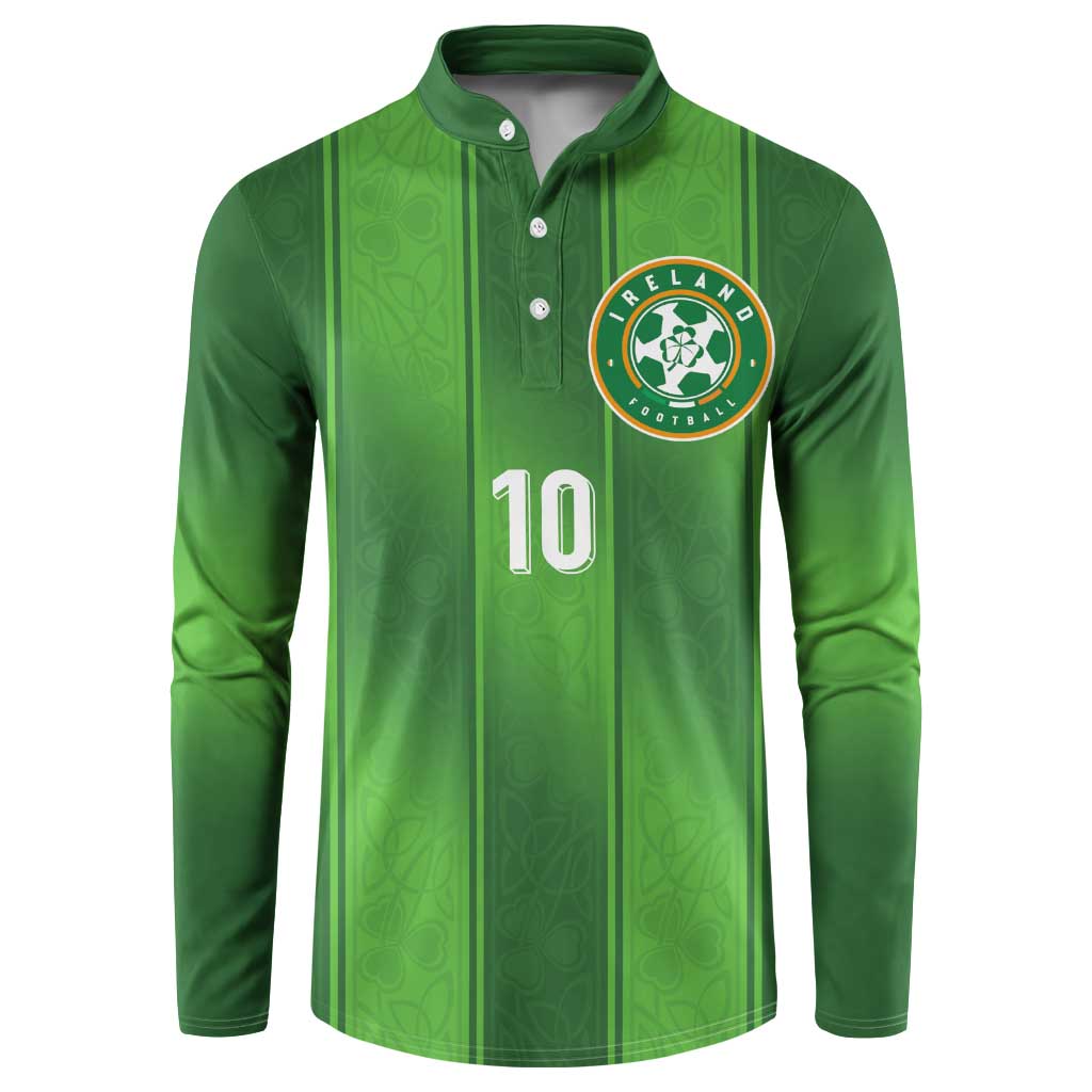 Custom Ireland National Football Button Sweatshirt Celtics Knot Shamrocks Inspired Geometry - Wonder Print Shop