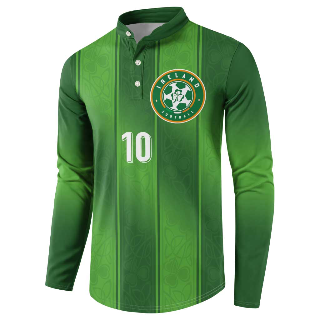 Custom Ireland National Football Button Sweatshirt Celtics Knot Shamrocks Inspired Geometry - Wonder Print Shop