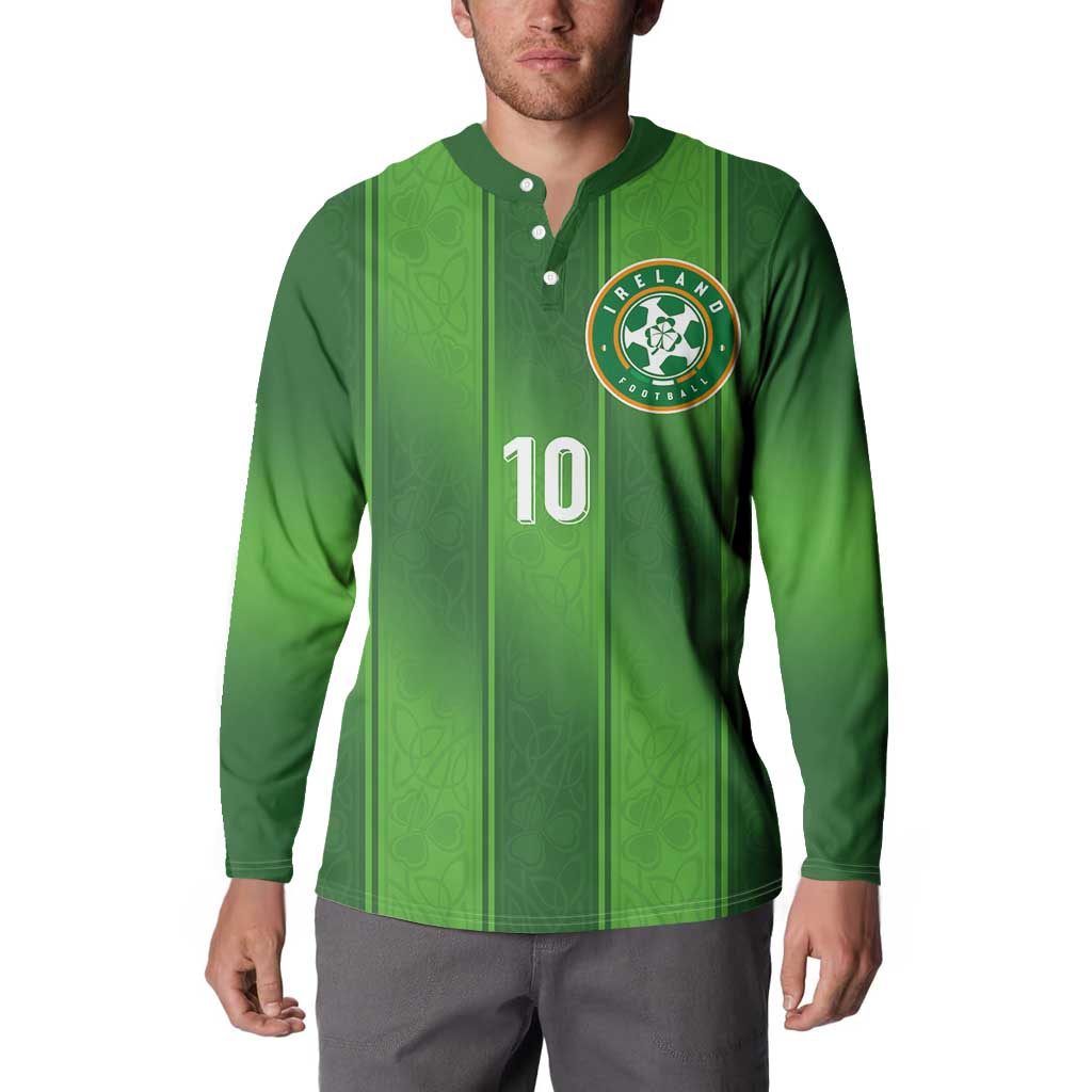 Custom Ireland National Football Button Sweatshirt Celtics Knot Shamrocks Inspired Geometry - Wonder Print Shop