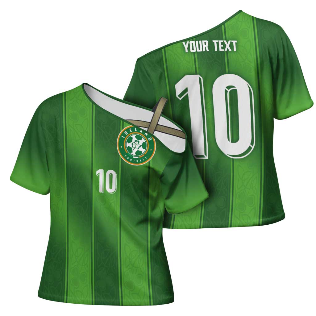 Custom Ireland National Football Cross Shoulder Shirt Celtics Knot Shamrocks Inspired Geometry - Wonder Print Shop